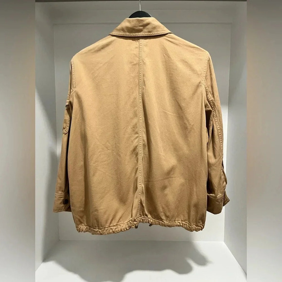 Lauren Ralph Lauren Tan Safari 3/4 Sleeve jacket utility collared cargo Large - Picture 5 of 13
